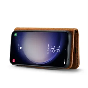 DG.MING Peňaženkový obal 2v1 Samsung Galaxy S23 FE 5G hnedý