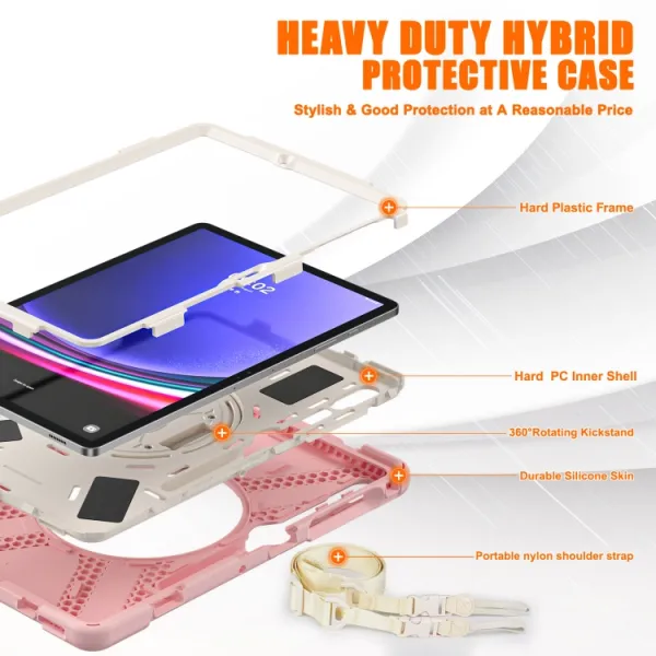 SOLID Odolný kryt pre Samsung Galaxy Tab S9+ / S10+ svetloružový