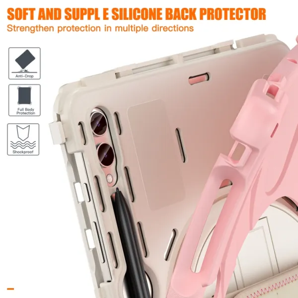 SOLID Odolný kryt pre Samsung Galaxy Tab S9+ / S10+ svetloružový