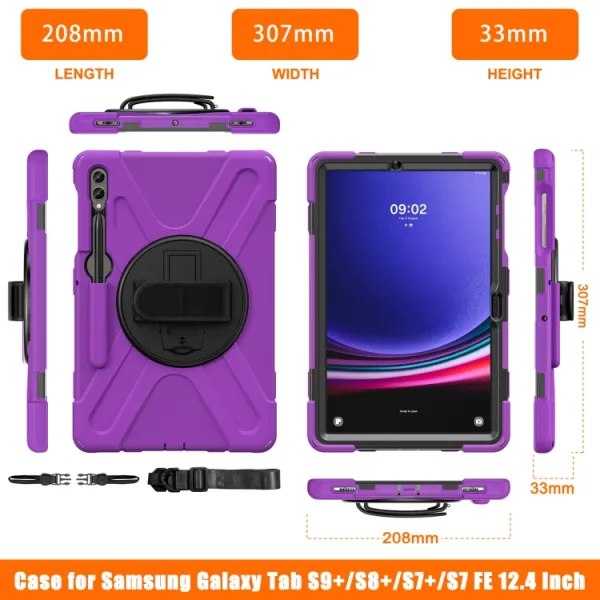 SOLID Odolný kryt pre Samsung Galaxy Tab S9+ / S10+ fialový