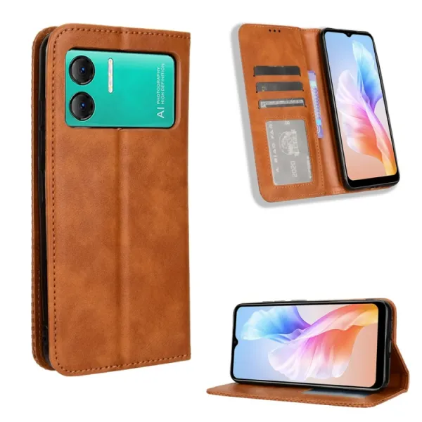 BUSINESS Peňaženkový kryt pre Doogee X98 / X98 Pro hnedý