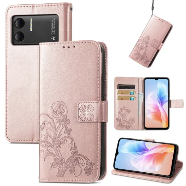 ART FLOWERS Peňaženkový kryt Doogee X98 / X98 Pro svetloružový