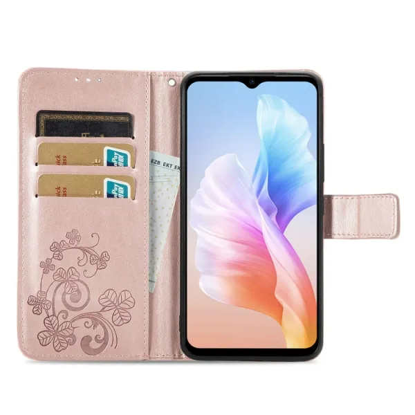 ART FLOWERS Peňaženkový kryt Doogee X98 / X98 Pro svetloružový