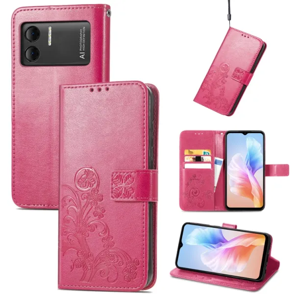 ART FLOWERS Peňaženkový kryt Doogee X98 / X98 Pro tmavoružový