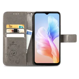 ART FLOWERS Peňaženkový kryt Doogee X98 / X98 Pro šedý