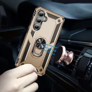RING Obal s držiakom pre Samsung Galaxy S23 FE 5G zlatý