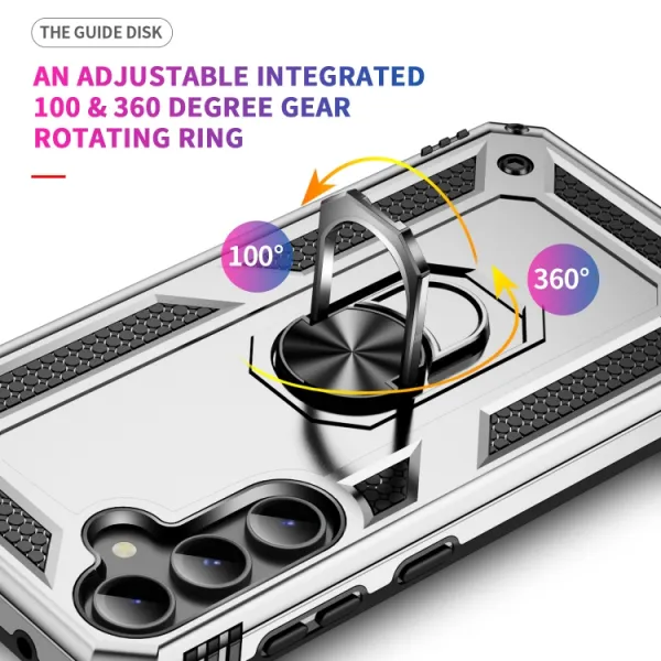 RING Obal s držiakom pre Samsung Galaxy S23 FE 5G strieborný