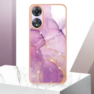IMD MARBLE Ochranný kryt pre Oppo A58 PURPLE