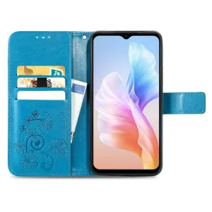 ART FLOWERS Peňaženkový kryt Doogee X98 / X98 Pro modrý
