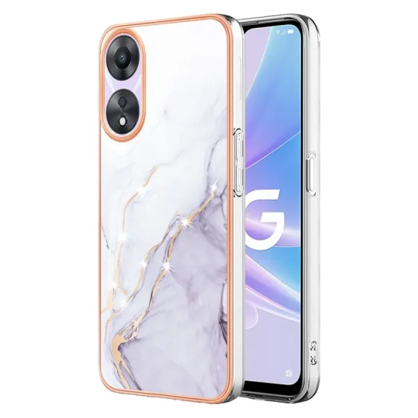 IMD MARBLE Ochranný kryt pre Oppo A58 WHITE