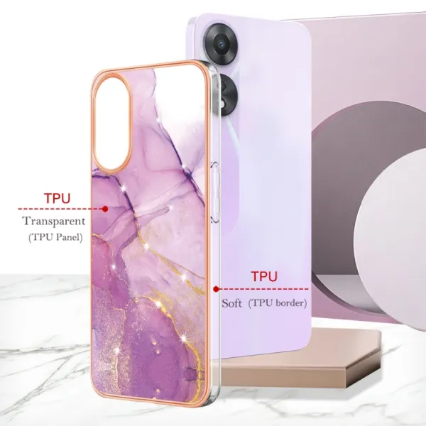 IMD MARBLE Ochranný kryt pre Oppo A58 PURPLE