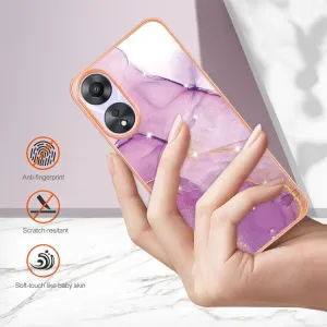 IMD MARBLE Ochranný kryt pre Oppo A58 PURPLE