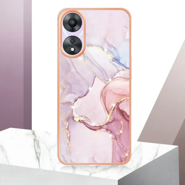 IMD MARBLE Ochranný kryt pre Oppo A58 ROSE GOLD