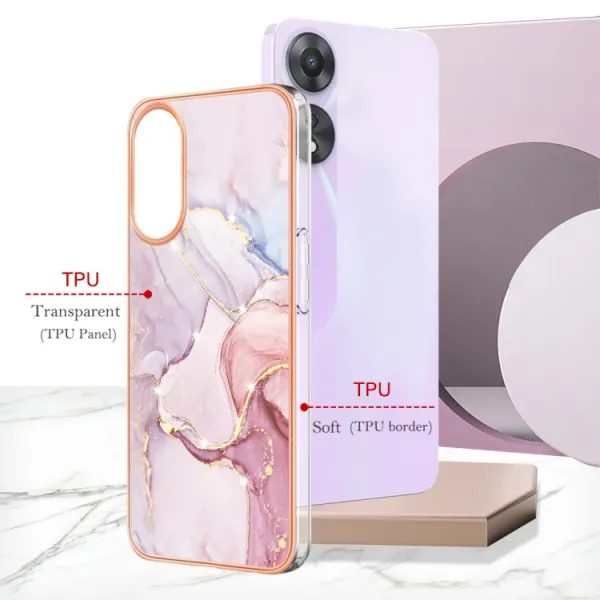 IMD MARBLE Ochranný kryt pre Oppo A58 ROSE GOLD