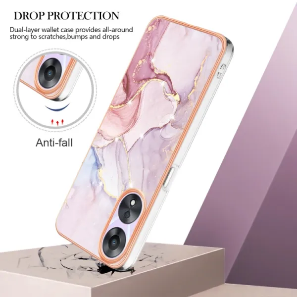 IMD MARBLE Ochranný kryt pre Oppo A58 ROSE GOLD