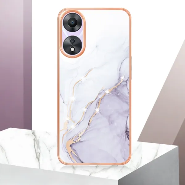IMD MARBLE Ochranný kryt pre Oppo A58 WHITE