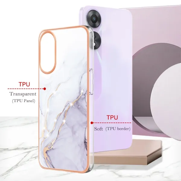 IMD MARBLE Ochranný kryt pre Oppo A58 WHITE