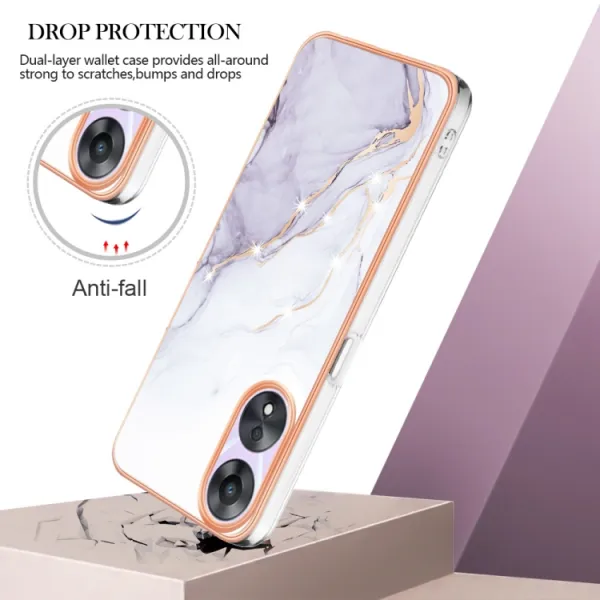 IMD MARBLE Ochranný kryt pre Oppo A58 WHITE
