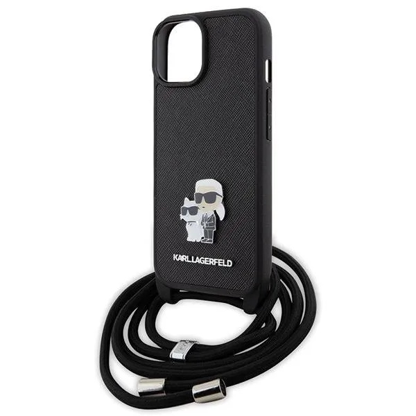 KARL LAGERFELD CROSSBODY Ochranný kryt so šnúrkou pre Apple iPhone 15
