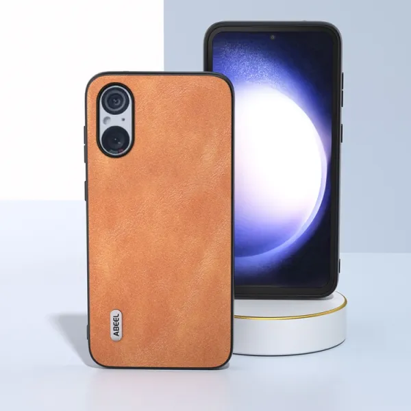 ABEEL LEATHER Obal pre Sony Xperia 5 V hnedý