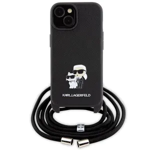 KARL LAGERFELD CROSSBODY Ochranný kryt so šnúrkou pre Apple iPhone 15