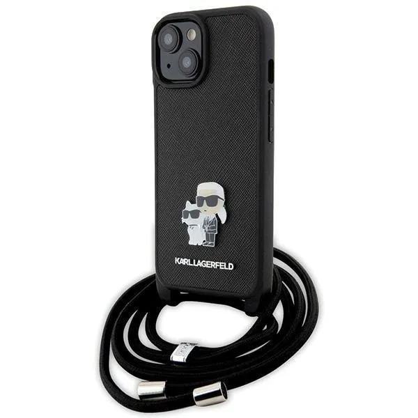 KARL LAGERFELD CROSSBODY Ochranný kryt so šnúrkou pre Apple iPhone 15