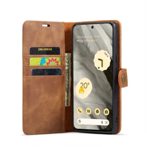DG.MING Peňaženkový obal 2v1 Google Pixel 8 hnedý