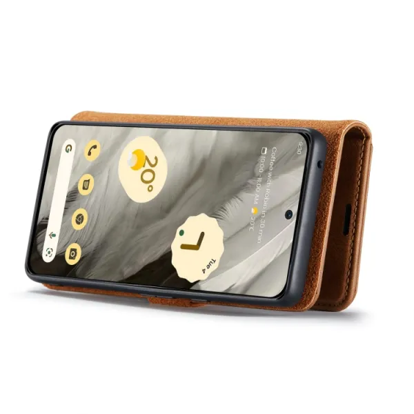 DG.MING Peňaženkový obal 2v1 Google Pixel 8 hnedý