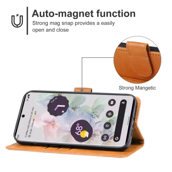 SMOOTH Peňaženkové puzdro pre Google Pixel 8 Pro hnedé