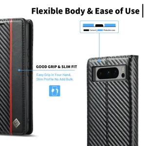 IMEEKE CARBON Peňaženkový kryt Google Pixel 8 Pro