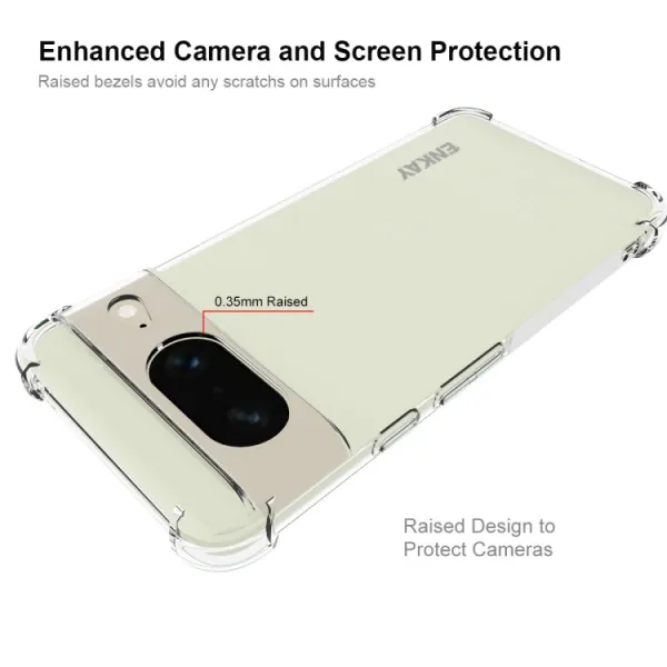 ENKAY AIRBAG Extra odolný kryt Google Pixel 8 priehľadný