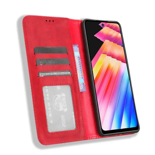 BUSINESS Peňaženkový kryt pre Infinix Hot 30 červený