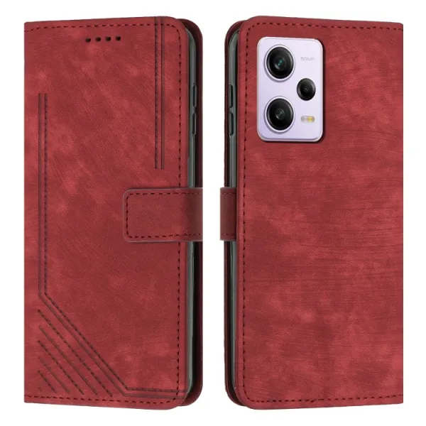 STRIPE Peňaženkové puzdro s remienkom Xiaomi Redmi Note 12 Pro červené
