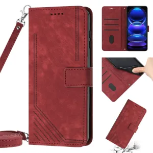 STRIPE Peňaženkové puzdro s remienkom Xiaomi Redmi Note 12 Pro červené