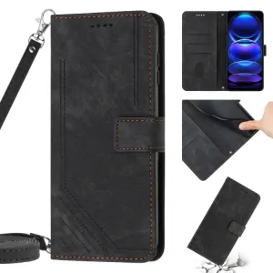 STRIPE Peňaženkové puzdro s remienkom Xiaomi Redmi Note 12 Pro čierne