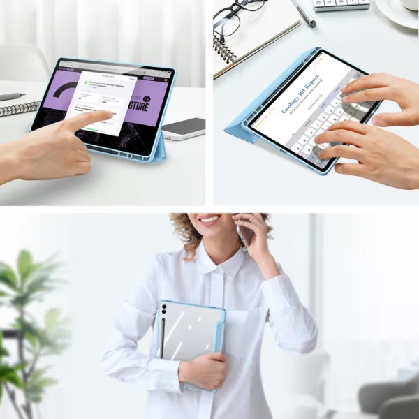 DUX TOBY Flipové puzdro pre Samsung Galaxy Tab S9 FE+ modré