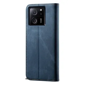 DENIM Peňaženkový kryt pre Xiaomi 13T / 13T Pro modrý