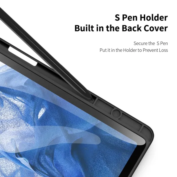 DUX TOBY Flipové puzdro pre Samsung Galaxy Tab S9 FE+ čierne