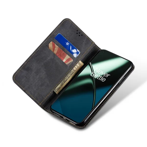DENIM Peňaženkový kryt pre Xiaomi 13T / 13T Pro čierny