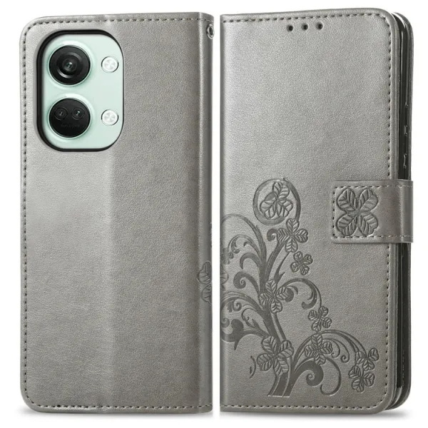 ART FLOWERS Peňaženkový obal pre OnePlus Nord 3 5G šedý