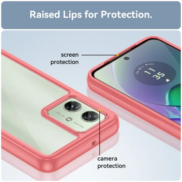 CRYSTAL Ochranný kryt pre Motorola Moto G54 červený