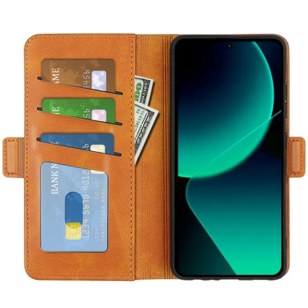 SIDE Peňaženkové puzdro pre Xiaomi 13T / 13T Pro svetlohnedé