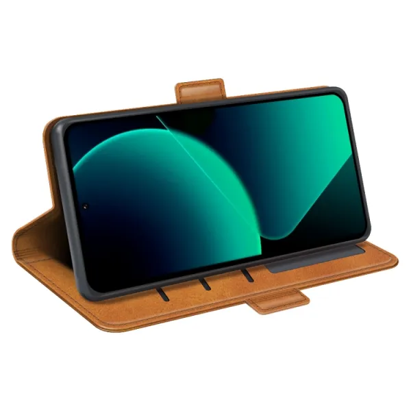 SIDE Peňaženkové puzdro pre Xiaomi 13T / 13T Pro svetlohnedé