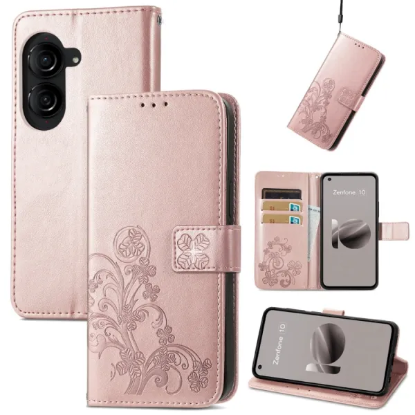 ART FLOWERS Peňaženkový kryt Asus Zenfone 10 svetloružový