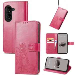 ART FLOWERS Peňaženkový kryt Asus Zenfone 10 tmavoružový