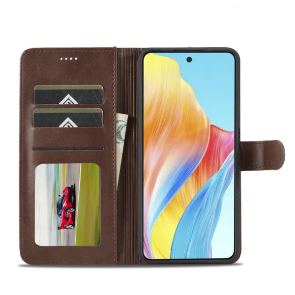 IMEEKE Peňaženkový obal pre Oppo A58 hnedý