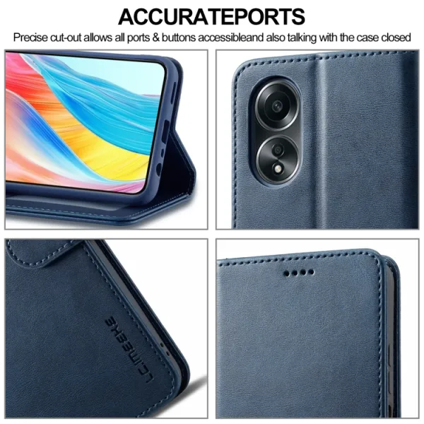 IMEEKE Peňaženkový obal pre Oppo A58 modrý