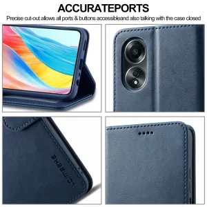 IMEEKE Peňaženkový obal pre Oppo A58 modrý