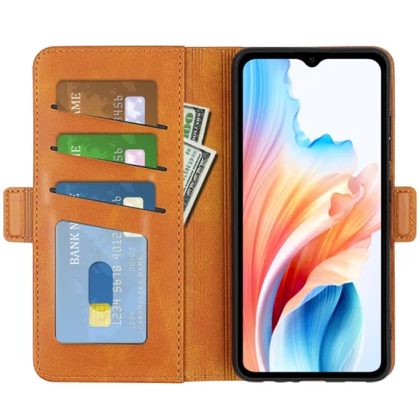SIDE Peňaženkové puzdro pre Oppo A38 svetlohnedé