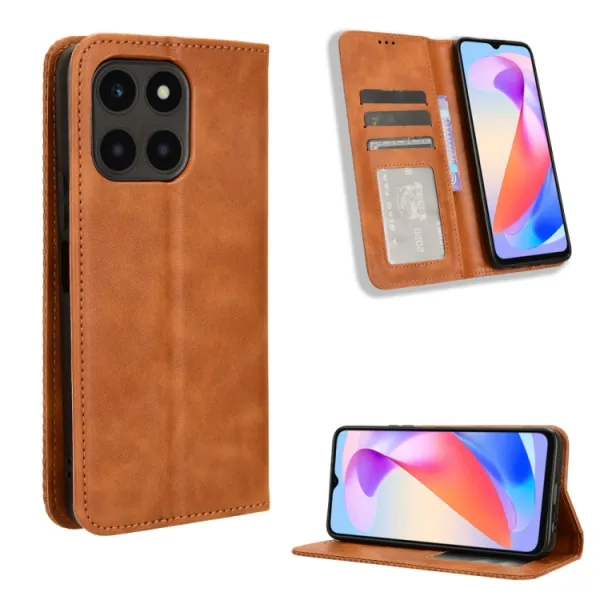 BUSINESS Peňaženkový kryt pre Honor X6a hnedý